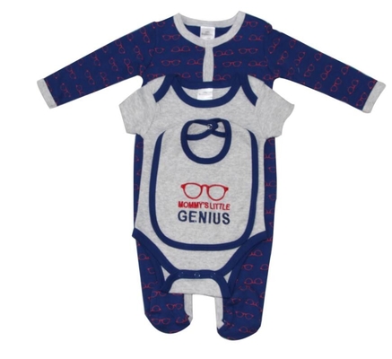 Bule Newborn Baby Clothes Set Baby Outfit Sets Sleep Play Bib Comfortable