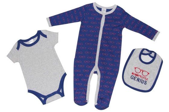 Bule Newborn Baby Clothes Set Baby Outfit Sets Sleep Play Bib Comfortable