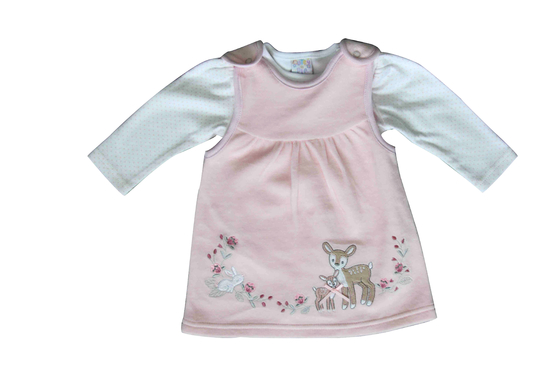 Two Piece Cute Newborn Baby Clothes Baby Girl Velvet Dress Rabbit Flowers Deer Embroidery
