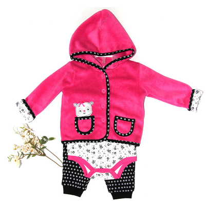 Newborn Baby Girl Winter Clothes Jacket 220G Coral Fleece 100% Polyester
