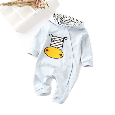 Ζωικό κεντητικής Romper Hoodie μανικιών αγοράκι μακρύ 0 μήνας μικρό παιδί 24 μηνών